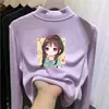 Camiseta básica de cuello alto medio para niña, nueva colección otoño/invierno 2026, elegante camiseta de manga larga para niños, tallas mediana y grande, hecha con tejido polar alemán