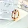 Aretes de anillo brillantes de doble capa con corte marquise de aleación de titanio F136 en dorado, Aretes para piercing labial de titanio G23 con rosca interna y circonita