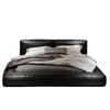 Couro Pique de Tofu Italiano Cabeceira de Cama Camada Couro de Vaca Luxo Leve Moderno Minimalista Encosto Alto Bolsa Macia Cama de Casal Dupla Quarto Principal