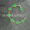 Pulseira de Jade Gelo de Alta Qualidade com Banhado a Prata e Luxuoso Cravejamento Total em Diamante, Pulseira em Formato de Cabaça, Joias de Jade Gelo de Alta Qualidade, Fonte de Suprimentos para Transmissão Ao Vivo