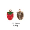 Colgantes Serie Frutas de Verano Fresa Manzana Plátano Accesorios de Joyería DIY de Aleación Colgante de Llavero Transfronterizo