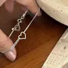 Estilo ins coreano minimalista nicho pulsera de corazón de doble capa completa S925 plata de ley diseño minimalista versátil joyería de mano para mujer