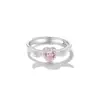 Anillos de Pareja Alas de Ángel Corazón Estilo Par de Mujeres Anillos de Pareja Unisex Diseño de Nicho 520 Anillos de Regalo