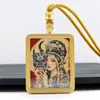 Colar Tanka de Cinábrio Pintado a Ouro do Xizang Zodíaco Zaki Carneiro Raposa Fada Wuye Pingente Tanka Pingente