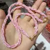 Moderna Gargantilla y Pulsera Retorcidas de Calcedonia Jadeíta, Populares en Transmisión en Vivo, Jade Rojo Violeta, Verde Espinaca Retorcido con Concha Rosa