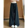 Pantalones de Talla Grande 150kg Cuadros Bloque de Color Pierna Ancha Pantalones Casuales para Mujer Primavera y Verano Delgados de Cintura Alta Caída Sueltos Pierna Recta Largos