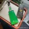 Colgante de Luz de Plata Chapada Incrustada Tipo Hielo Calcedonia Verde Estilo de Lujo Calabaza de Ágata Rosa Wushi Pai Collar de Jade