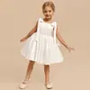 Vestido Rojo de Satín para Niñas 2026 Nuevo Modelo Atuendo para Piano Violín Anfitrión Cumpleaños Vestido de Princesa Venta al por Mayor