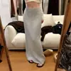 Saia Midi Canelada Grossa Nova Outono e Inverno para Mulheres, Saia Lápis Longa Reta Elegante de Alta Qualidade para Mulheres