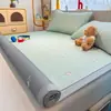 Juego de tres piezas de alfombrilla de seda helada de enfriamiento de dibujos animados clase A para verano, dormitorio de estudiante, alfombrilla suave con aire acondicionado, lavable a máquina 1