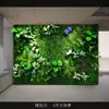 Planta Artificial de Simulación Pared de Plantas Verdes Flores Falsas de Plástico Alfombra de Césped Imagen de Fondo para Decoración de Pared Balcón Césped Verde Artificial