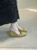 Zapatos de tacón oculto de 4 cm con lazo francés suave para mujer, color rojo, nuevo estilo Primavera/Otoño 2025, mocasines estilo vespertino