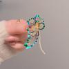 Guofeng Temperamento Esmalte com Diamante Broche Vintage Antigo Oco Cheongsam Hanfu Corpete Xiangyun Flor Pin Acessórios