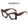 Gafas de sol cuadradas con espejo plano y diseño de ojo de gato, con personalidad contrastante de Europa y Estados Unidos, a la moda, antiazules, con montura para calle transfronteriza.