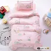 Juego de tres piezas de ropa de cama infantil de algodón puro específico para jardín de infantes, que incluye edredón, colchón y almohada, juego de seis piezas totalmente de algodón para la hora de la siesta del bebé