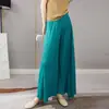 Pantalones Anchos Plisados para Mujer de Cintura Alta y Tacto Fluido, Efecto Adelgazante Miyake Sueltos Talla Grande, Pantalones Largos Casuales Simples y Versátiles