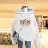 Marca da Moda Tigger 2025 Outono e Inverno Novo Moletom Fino com Capuz Feminino Solto com Efeito Emagrecedor Estilo Coreano Jaqueta de Primavera e Outono Casual