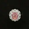 Anillo de Diamante de Alto Carbono con Diseño de Encaje de Lujo Ligero S925 para Mujer, Corte Flor de Hielo de Alta Gama, Anillo de Diamante de Alto Carbono de Alta Calidad