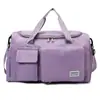 Bolso de mano informal minimalista de estilo coreano, bolsa de equipaje plegable para almacenamiento, con compartimentos separados para artículos húmedos y secos, adecuado para yoga y fitness