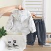 Traje de Primavera y Otoño para Niño 2025 Otoño Nuevo Estilo Infantil Sudadera con Capucha Manga Larga Conjunto de Dos Piezas Una Pieza Dropshipping