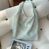 310273 Bolsa Tote Fofa Peluda de Outono e Inverno Grande Capacidade Bolsa para Livros de Estudante Bolsa de Lona para Ombro Único para Mulheres