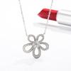 Colar de Prata de Lei S925 Flor de Cinco Pétalas com Fecho Original, Totalmente Adornado com Diamantes, Design Elegante de Girassol, Corrente Moderna de Alta Qualidade com Pingente de Prata