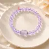 Pulseira da Sorte de Cristal Roxo com Contas para Mulheres, Design de Luxo Leve, Adequada para o Ano de Nascimento, Pulseira Simples e Versátil Atacado