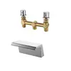Torneira de banho de fonte termal toda em cobre interruptor de água fria e quente saída de cascata de alto fluxo para piscina de spa três furos para piscina de imersão