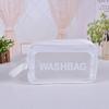 Conjunto de Bolsas de Maquiagem e Higiene Pessoal Três Peças em PU Transparente, Bolsa de Banho Impermeável de Grande Capacidade, Bolsa de Armazenamento Portátil Semitransparente Fosca para Mulheres