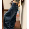 Jeans Americano Retrô de Perna Larga para Mulheres 2026 Novo Estilo Plus Size Modelagem Solta Emagrecedor Moda Tendência Calças Scimitar