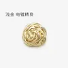 Botones florales irregulares arrugados de color dorado claro, botones florales de metal, botones decorativos de moda para abrigos, gabardinas y blazers