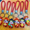 Llavero de Oso de Cuerda Trenzada de Silicona Colgante para Bolso Decoración de Equipaje Regalo para Puesto de Mercado Nocturno