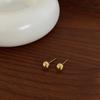 Pendientes Minimalistas de Bola Redonda para Mujer, Personalidad Retro Coreana, Simples y Versátiles, Elegantes Pendientes Chapados en Cobre Dorado