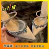 Zapatos de Tacón Alto con Pedrería para Mujer, Celebridad de Internet, Nuevo Estilo Caliente Primavera/Verano 2025, Sexy, Punta Fina, Elegantes, Casuales, Versátiles, Sandalias Francesas