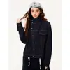 Chaqueta de Mezclilla Negra de Alta Gama Estilo Retro Americano Otoño 2026, Diseño Único, Corte Holgado, Top Casual Versátil