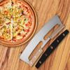 Fábrica em estoque Cortador de Pizza Cabo de Madeira Cimitarra de Pizza Meia Lua Assar Pizza Shaker Faca para Macarrão Faca de Pizza