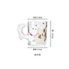 Conejo lindo de dibujos animados vidrio pintado a mano de alto valor taza de agua de oficina en casa taza de leche para el desayuno taza de café venta al por mayor