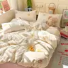 ¡Fresco y simple! Juego de ropa de cama de tres piezas 100% algodón Clase A para dormitorios estudiantiles, juego de cuatro piezas 100% algodón para dormitorios universitarios, incluyendo funda de edredón y sábana bajera