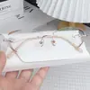 Gafas de Miopía Sin Montura con Corte de Diamante Estilo Coreano para Mujer, Luz Antiazul, Cara Redonda, Aspecto Adelgazante, Decoloración, Gafas Danyang con Graduación