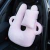 Artefacto para dormir de larga distancia coche almohada en forma de U multifuncional linda almohada de felpa para coche cojín protección para el cuello almohada de protección para el cuello del coche