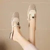 Nuevos Estilos de Pantuflas de Tacón Alto para Mujer con Suelas Blandas de Goma, Diseño Hueco, Zapatos de Talla Grande, Tacón Cuadrado de Altura Media, Sandalias de Verano Cerradas para Mujer