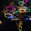 Luces Circulares Brillantes LED, Luces de Anillo para Árboles, Anillos de Deseos, Luces Colgantes para Árboles en Áreas de Parque, Iluminación Exterior, Luces Circulares para Árboles