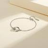 Carlo Song Nuevo Pulsera Anillo Mobius 520 para Mujer Simple Doble Anillo de Lujo Ligero para Niñas Regalo del Día de San Valentín