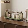 Estante de Almacenamiento de Tazas Antiguo Estante de Almacenamiento de Tazas de Agua de Escritorio Bandeja de Té para Mesa de Comedor Hogar de Doble Capa Escurridor Soporte para Tazas