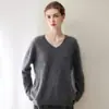 Nuevo suéter de otoño e invierno 100% cachemir hecho con hilo Consinee, con cuello en V holgado y acabado cepillado