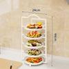 Estante de Almacenamiento de Alimentos Estante de Almacenamiento de Platos para Olla Caliente Multifuncional Multicapa Estante para Sobras Estante para Bandejas de Platos de Cocina