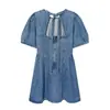 Comércio Exterior Transfronteiriço Roupas Femininas 2026 Novo Estilo Europeu e Americano Moda Elegante Barra Flare Vestido Jeans 1322227