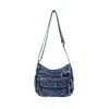 Bolso bandolera casual de mezclilla para mujer, gran capacidad, bolso de hombro versátil, bolso mensajero para el día a día, bandolera simple