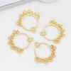 Acessórios de Joalheria DIY Coreano Ouro Real 14K Brincos Vazados Pingente DIY Material de Brincos Artesanais Pingente de Flor
