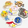 Amostra em Estoque Desenho Animado Astronauta Crianças Plástico Iluminado Etiqueta Carimbo de Silicone Acessórios para Roupas Patch à Prova d'Água